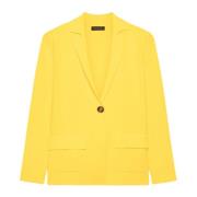 Viscose Jersey Blazer Elena Mirò , Yellow , Dames