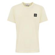 Katoenen Jersey Korte Mouw Logo T-shirt Stone Island , Beige , Heren