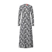 Abstracte Maxi Jurk met Zakken La DoubleJ , Black , Dames