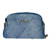 Denim Camera Tas met Metalen Logo Gaëlle Paris , Blue , Dames