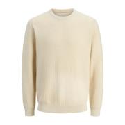 Gebreide ronde hals trui wit grijs Jack & Jones , Beige , Heren