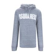 Hoodie met capuchon en voorzak Dsquared2 , Gray , Heren