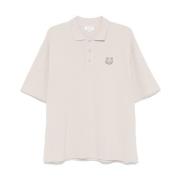 Beige Vos Motief Knoop T-shirt Maison Kitsuné , Beige , Heren