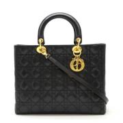 Pre-owned Leather handbags Dior Vintage , Black , Dames