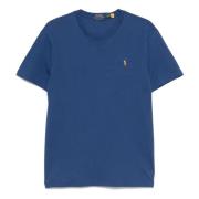 Geborduurde Slim Fit Katoenen T-shirt Polo Ralph Lauren , Blue , Heren