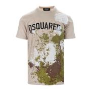 Heren T-shirt met logo print Dsquared2 , Multicolor , Heren