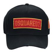 Geborduurde Baseball Cap met Verstelbare Sluiting Dsquared2 , Black , ...