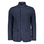 Wollen blend blazer met voorzak Herno , Blue , Heren