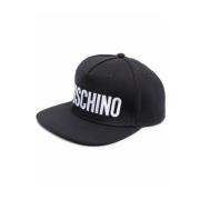 Contrast Logo Katoenen Trucker Hoed Moschino , Black , Heren