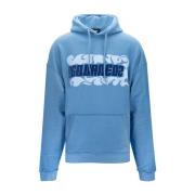 Hoodie met Logoprint Dsquared2 , Blue , Heren