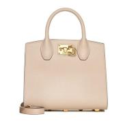 Stijlvolle Crossbody Tas in Zwart Leer Salvatore Ferragamo , Beige , D...