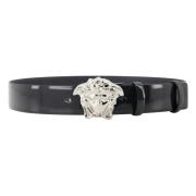 Medusa Leren Riem Versace , Black , Heren