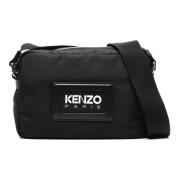 Zwarte Stijlvolle Tassen Collectie Kenzo , Black , Heren