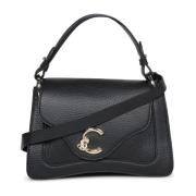 Elegante zwarte leren tas met gouden gesp Coccinelle , Black , Dames