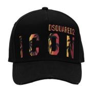 Iconische Baseballpet met Gesp Sluiting Dsquared2 , Black , Unisex