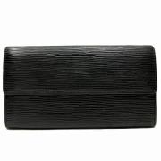 Pre-owned Leather wallets Louis Vuitton Vintage , Black , Dames