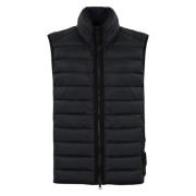 Blauwe Gewatteerde Nylon Gilet Jas Stone Island , Blue , Heren