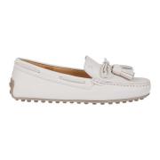 Beige leren mocassin handgestikte stiksels Tod's , Brown , Dames