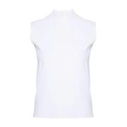 Optisch Witte Mock Hals Tanktop Plan C , White , Dames