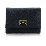 Automatische knoop damesportemonnee Dolce & Gabbana , Black , Dames