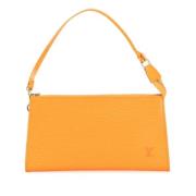 Pre-owned Leather clutches Louis Vuitton Vintage , Orange , Dames