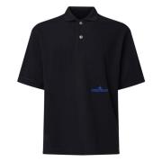 Zwarte Katoenen Poloshirt met Logo Stone Island , Black , Heren