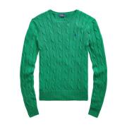 Groene Geweven Crewneck Sweater Polo Ralph Lauren , Green , Dames