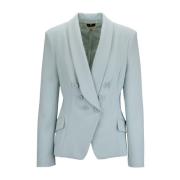 Diepe V-hals Geknoopte Blazer Elisabetta Franchi , Blue , Dames