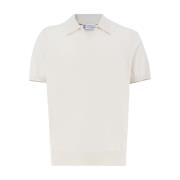 Katoenen Gebreide Polo Shirt Brunello Cucinelli , Beige , Heren