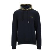 Heren hoodie met multicolor detail Versace , Black , Heren