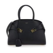 Zwarte Hug Handtas Salvatore Ferragamo , Black , Dames