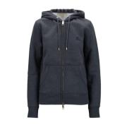 Hoodie met rits Burberry , Gray , Dames