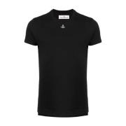 Zwarte Orb Logo T-shirts en Polos Vivienne Westwood , Black , Heren