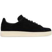 Suede Sneakers met Ronde Neus Tom Ford , Black , Heren