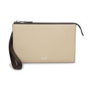 Beige Leren Pouch Tas met Afneembare Band Tom Ford , Beige , Heren