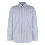 Gestreept Katoenen Shirt Ronde Zoom Ermenegildo Zegna , White , Heren