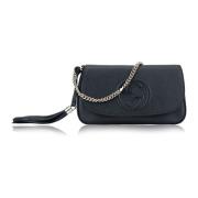 Leren Schoudertas Magneetknoop Vrouwen Gucci , Black , Dames