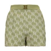 Gouden Logo Rits Haak Shorts Elisabetta Franchi , Green , Dames