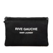 Pre-owned Canvas clutches Yves Saint Laurent Vintage , Black , Dames