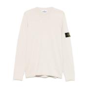 Beige Crew Neck Gebreide Trui Sweater Stone Island , Beige , Heren