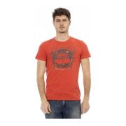 Korte Mouw Ronde Hals T-shirt Trussardi , Red , Heren