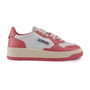 Wit/Tearose Leren Bicolor Sneakers Autry , Pink , Dames