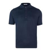 Blauw Poloshirt Geribbelde Kraag Paolo Pecora , Blue , Heren