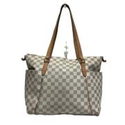 Pre-owned Canvas totes Louis Vuitton Vintage , White , Dames