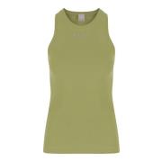 Groene Stretch Katoenen Tanktop Pinko , Green , Dames