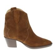 Suede Cowboy Enkellaarzen Anna F. , Brown , Dames