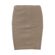 Korte rok met letterdetails Elisabetta Franchi , Beige , Dames