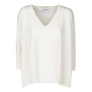 Kasjmier V-hals trui Oversized Fit Kujten , White , Dames