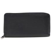 Pre-owned Leather wallets Louis Vuitton Vintage , Black , Dames