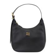 Leren Schoudertas met Rits Miu Miu , Black , Dames